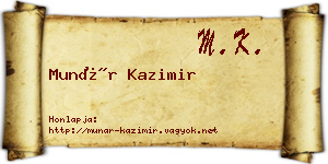 Munár Kazimir névjegykártya